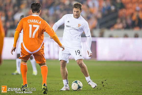 Juan Pablo Galavis, star of ABC's The Bachelor, plays soccer in the Brian Ching Testimonial Match