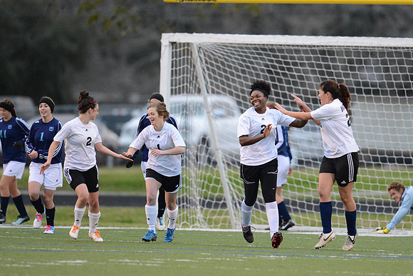 Soccer 2013 Ð Brazoswood Lady Bucs varsity team defeats the Brazoswood Alumni team 2-1.